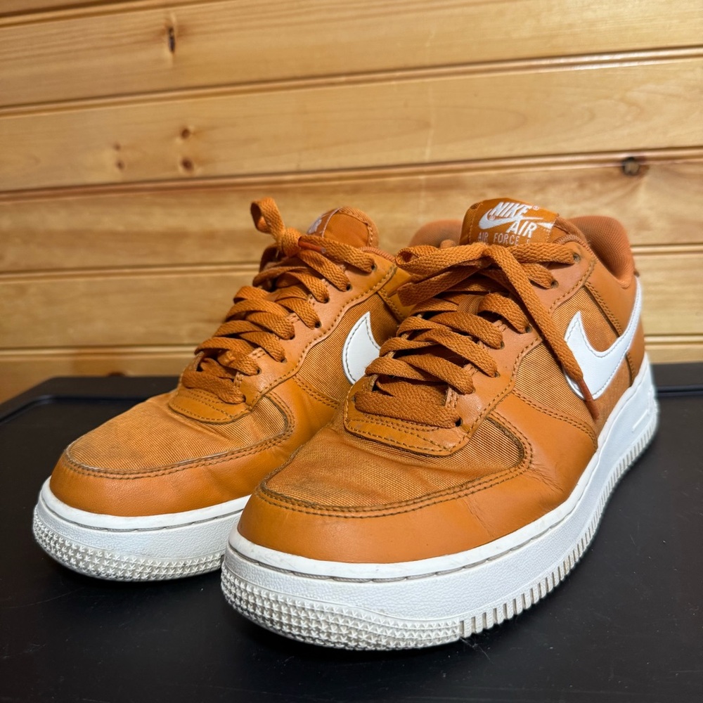Nike Air Force 1 '07 LV8 Retro Low Nylon Orange Sneakers FB2048-800 Mens 7.5